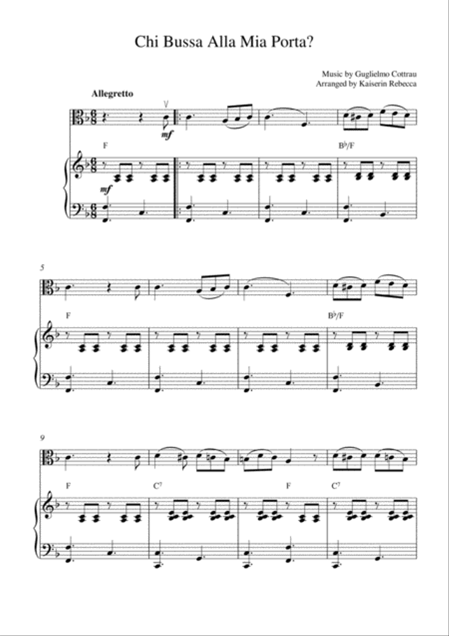 Chi Bussa Alla Mia Porta? Viola scores gallery preview page 1