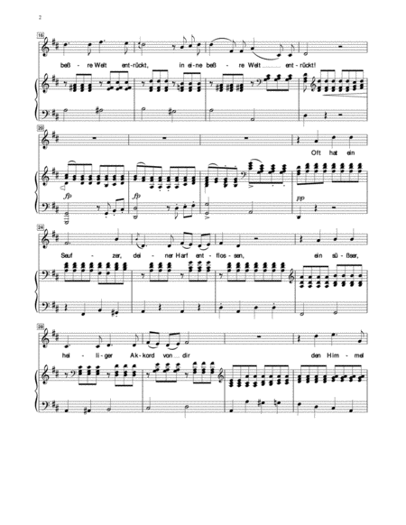 Schubert - An die Musik for Medium Voice in D Major