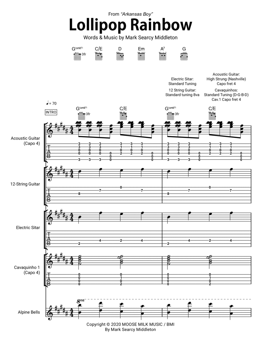 Lollipop Rainbow Acoustic Guitar scores gallery preview page 1