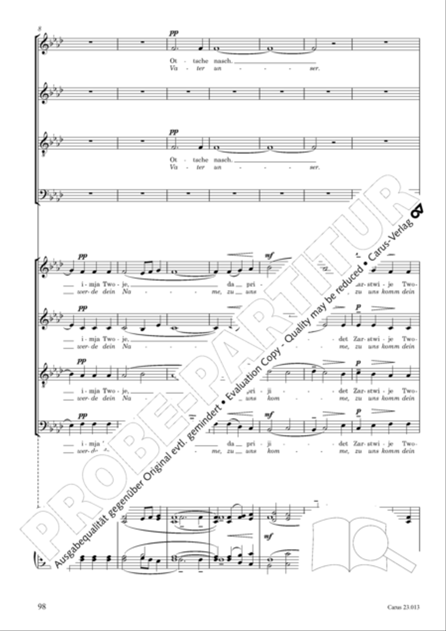 Liturgy of St. John Chrysostom op. 31 for mixed choir a cappella (Chrysostomos-Liturgie op. 31 fur Chor a cappella mit singbarem deutschem Text) A Cappella scores gallery preview page 120