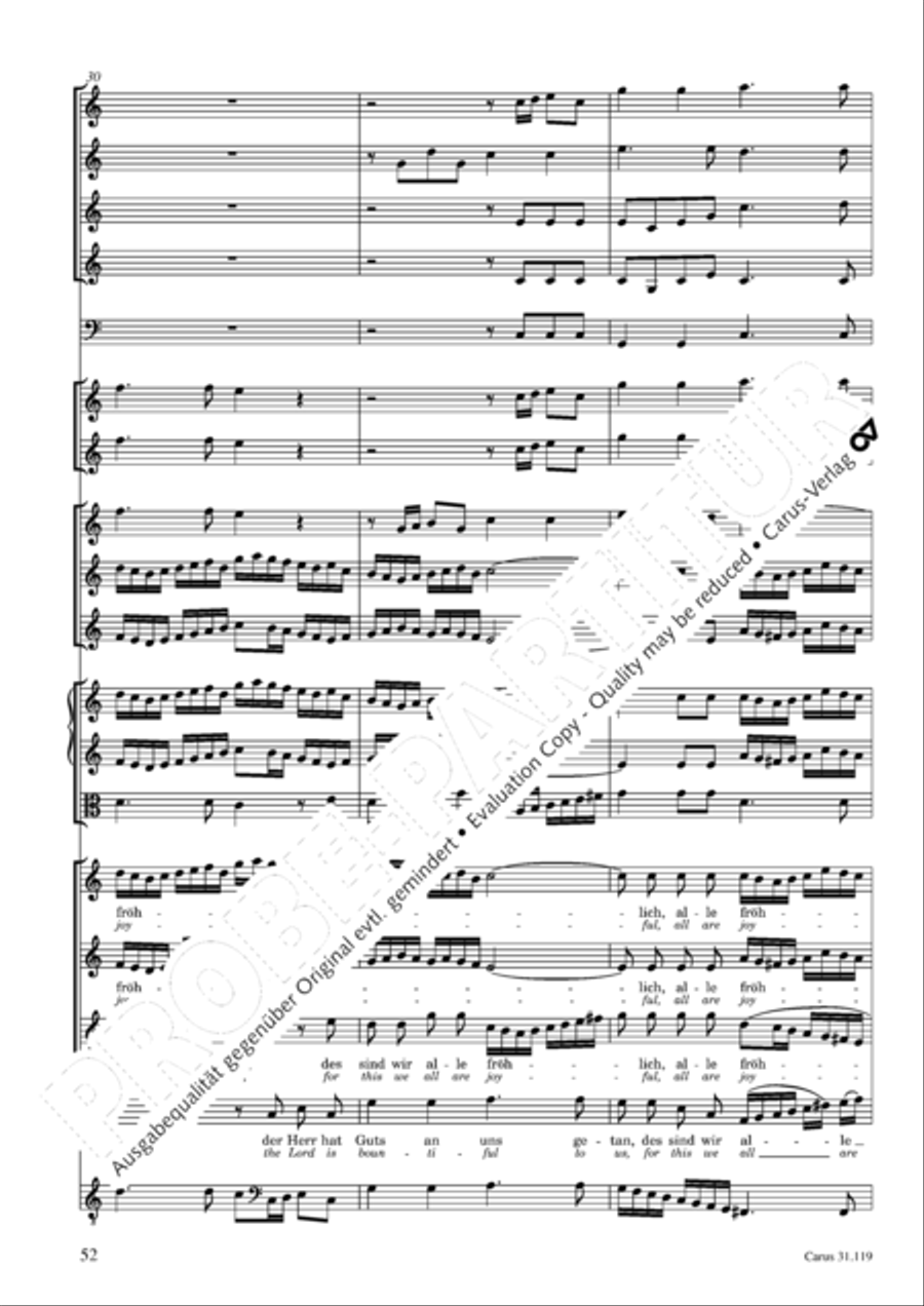 Praise the Lord, O Jerusalem (Preise, Jerusalem, den Herrn) 4-Part scores gallery preview page 53