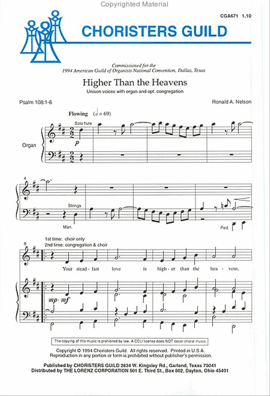 Higher Than the Heavens Higher Than the Heavens Unison Choir scores gallery preview page 2