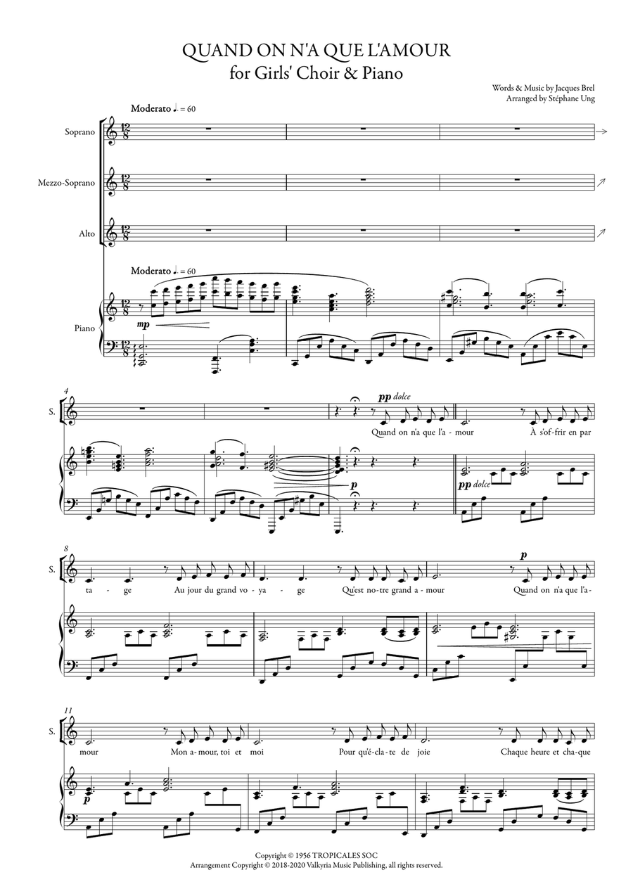 Quand On N'a Que L'amour SSA scores gallery preview page 2