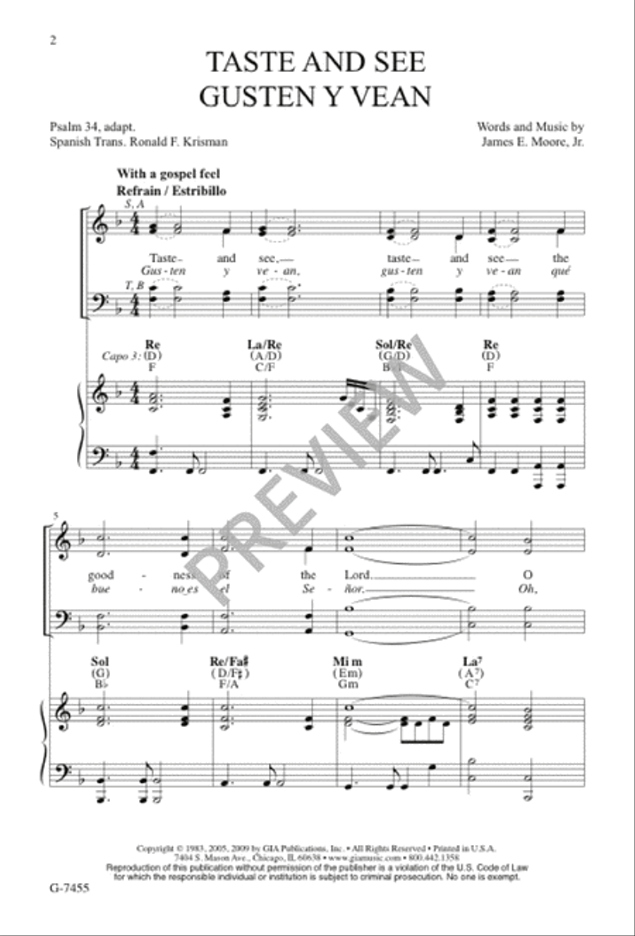 Taste and See / Gusten y Vean 4-Part scores gallery preview page 2