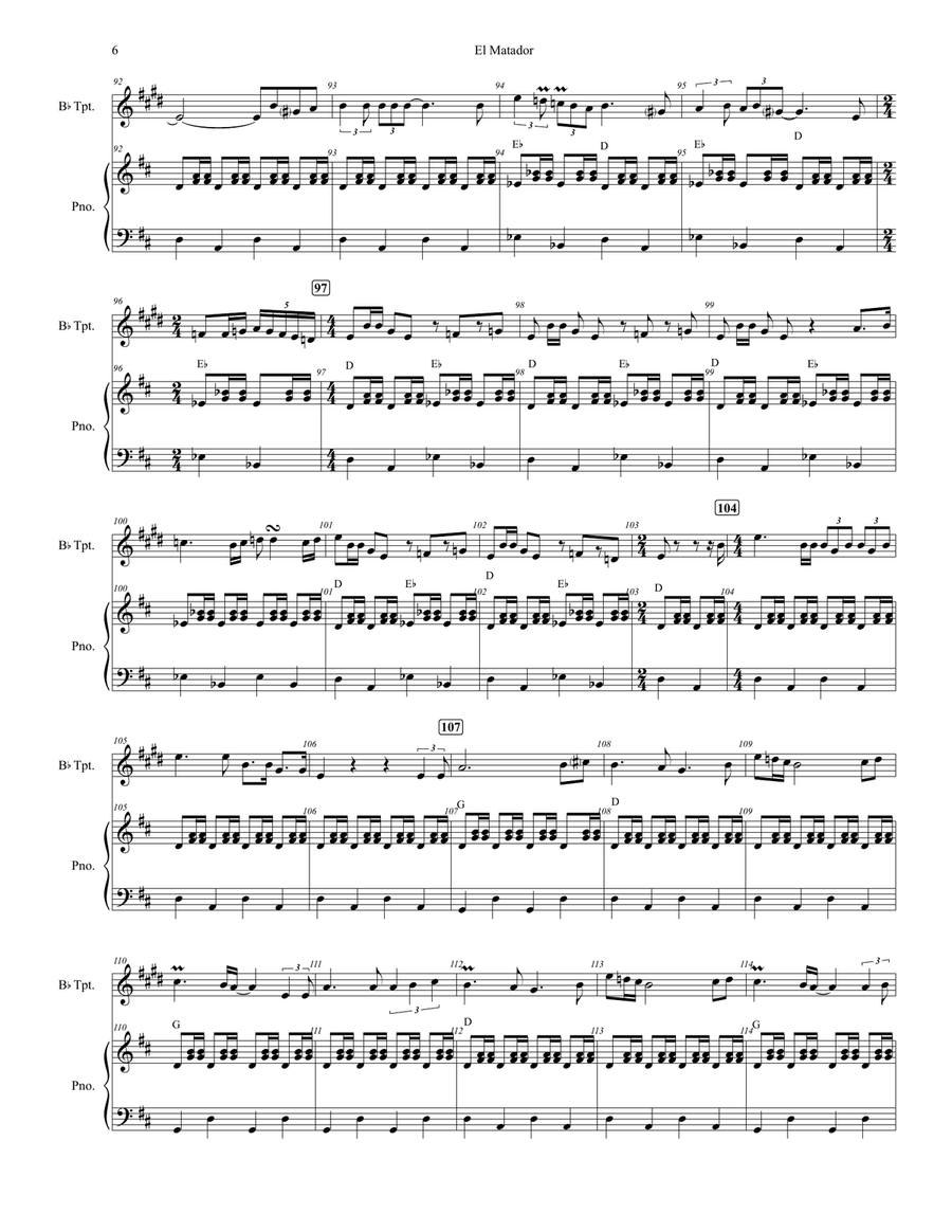 El Matador El Matador Trumpet Solo scores gallery preview page 6