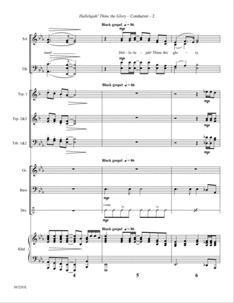 Hallelujah! Thine the Glory - Brass and Rhythm Trombone scores gallery preview page 4