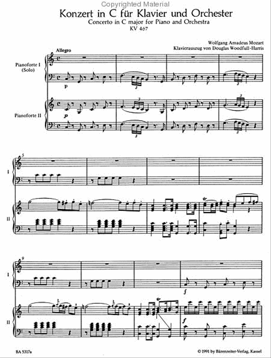 Piano Concerto No. 21 In C Major, K. 467 Piano Solo scores gallery preview page 2