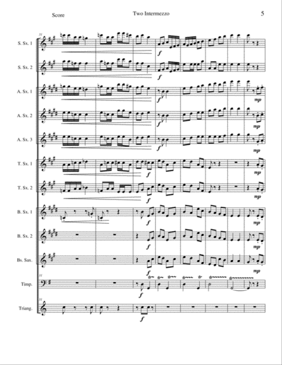 Intermezzo No. 2 from Two Intermezzo Woodwind Ensemble scores gallery preview page 5