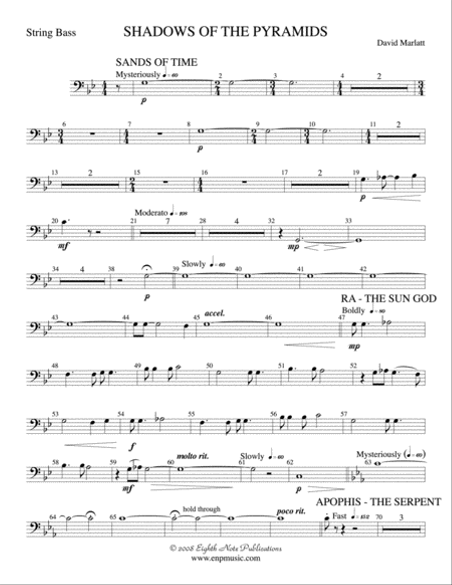Shadows of the Pyramids: String Bass Concert Band scores gallery preview page 1