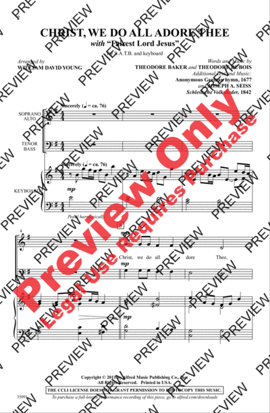 Christ, We Do All Adore Thee 4-Part scores gallery preview page 2