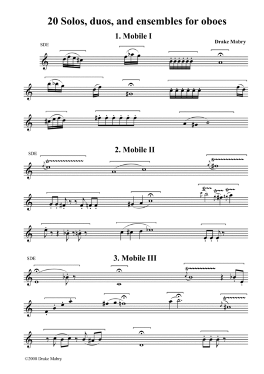 20 Contemporary Solos, Duos and Ensembles for Oboe Woodwind Duet scores gallery preview page 2