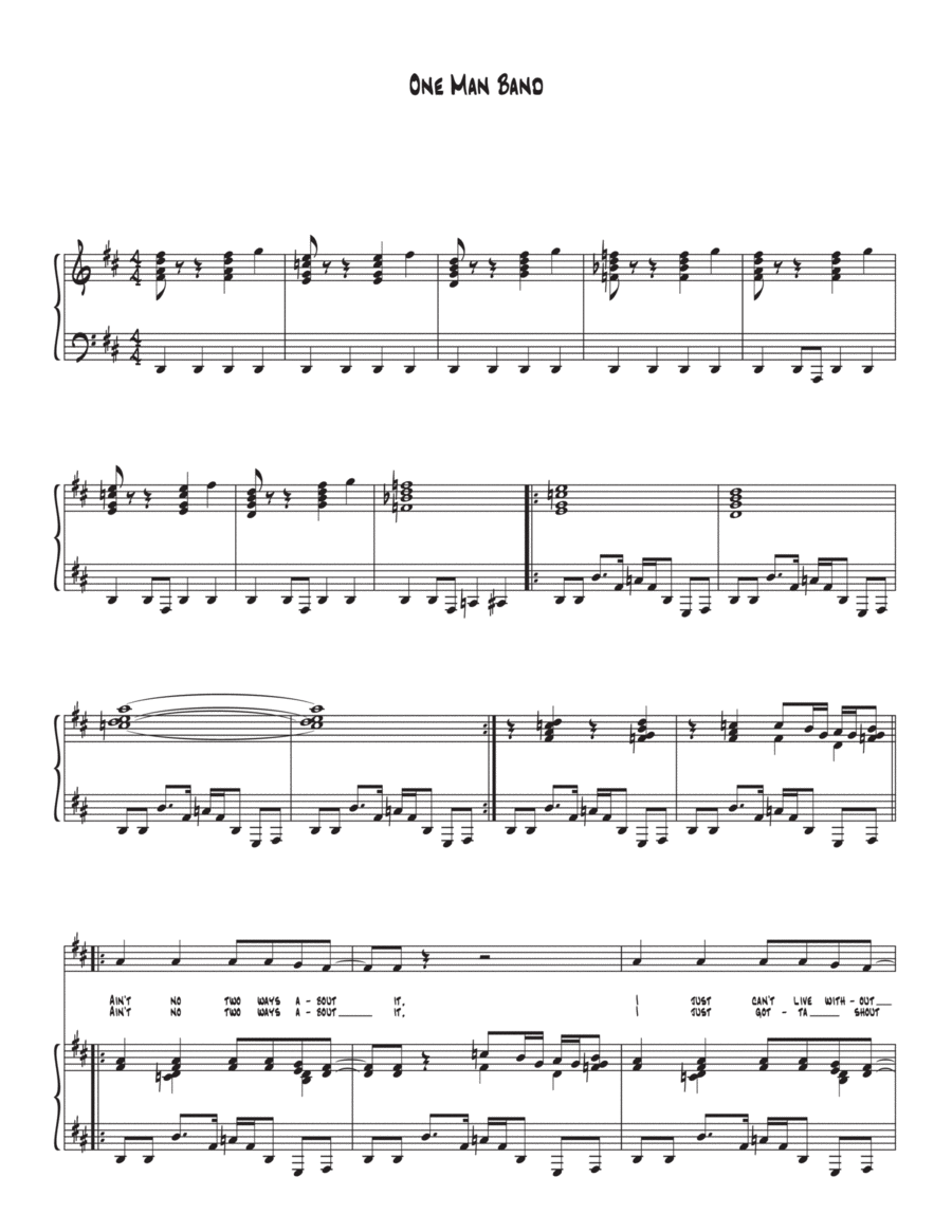 One Man Band One Man Band Voice scores gallery preview page 1