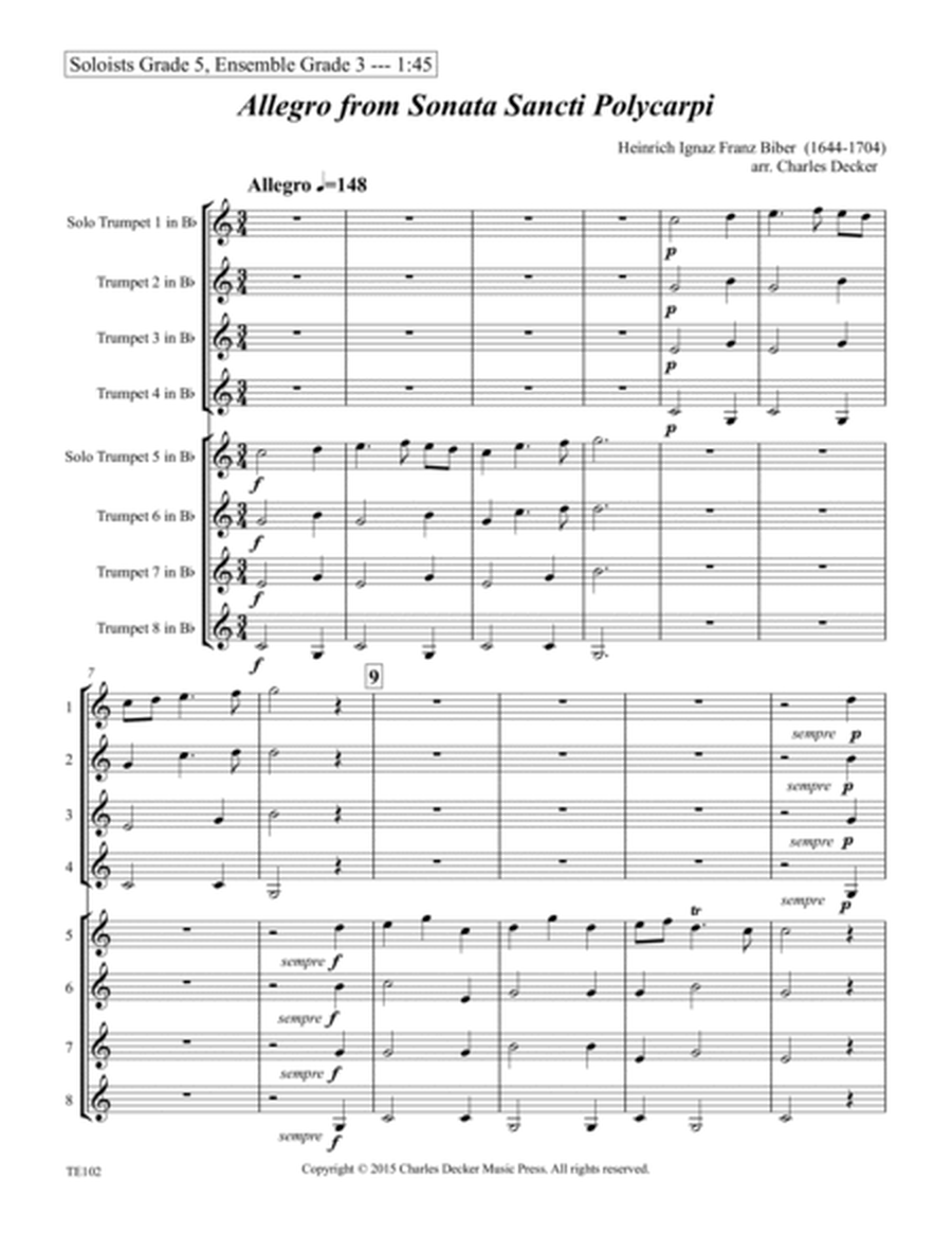 Allegro from Sonata Sancti Polycarpi for Trumpet Ensemble image number null