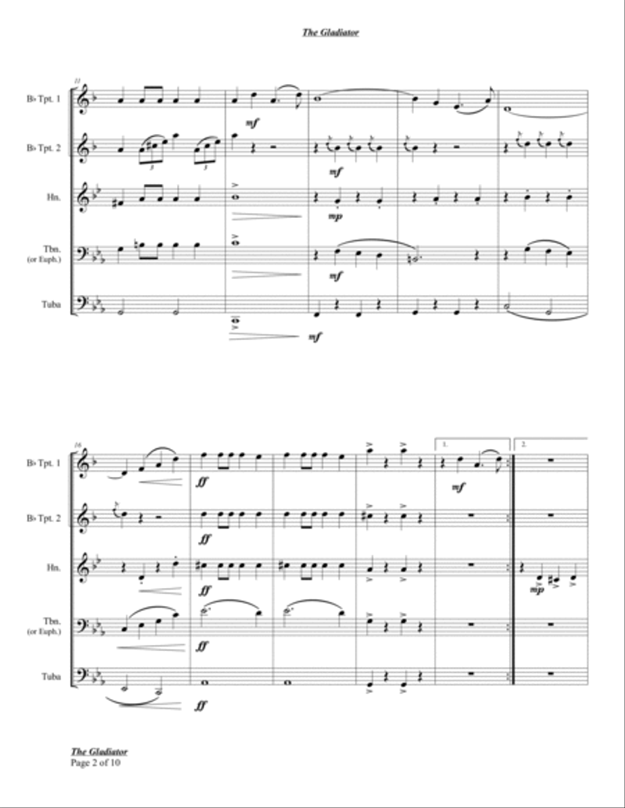 The Gladiator Brass Quintet scores gallery preview page 4