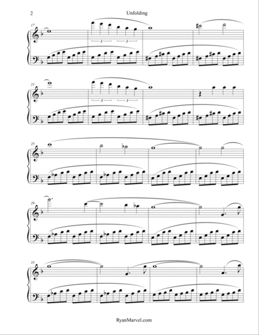 Unfolding Piano Solo scores gallery preview page 2