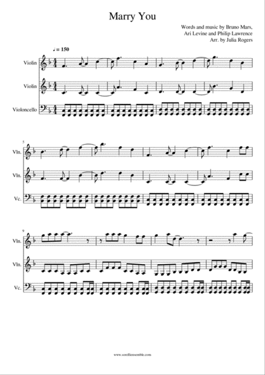Marry You String Trio scores gallery preview page 1
