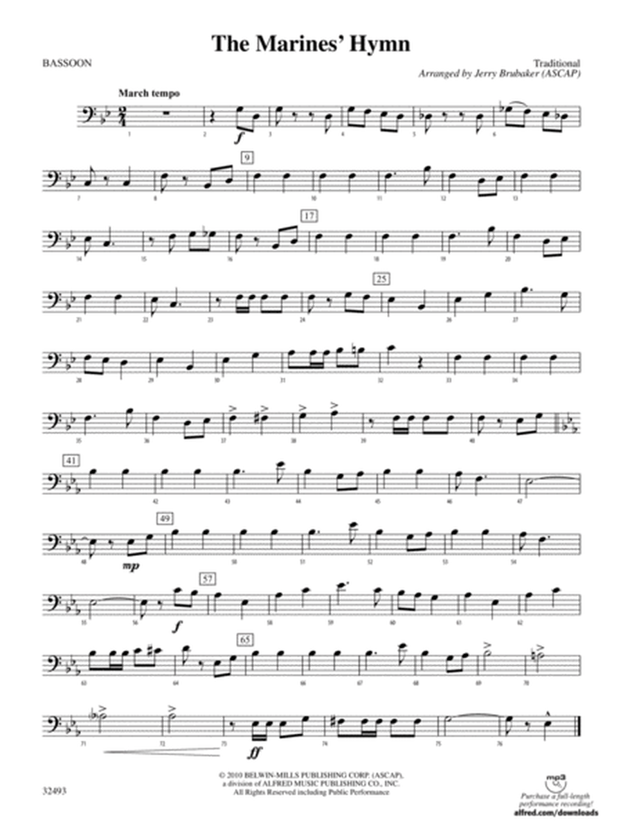 The Marines' Hymn: Bassoon