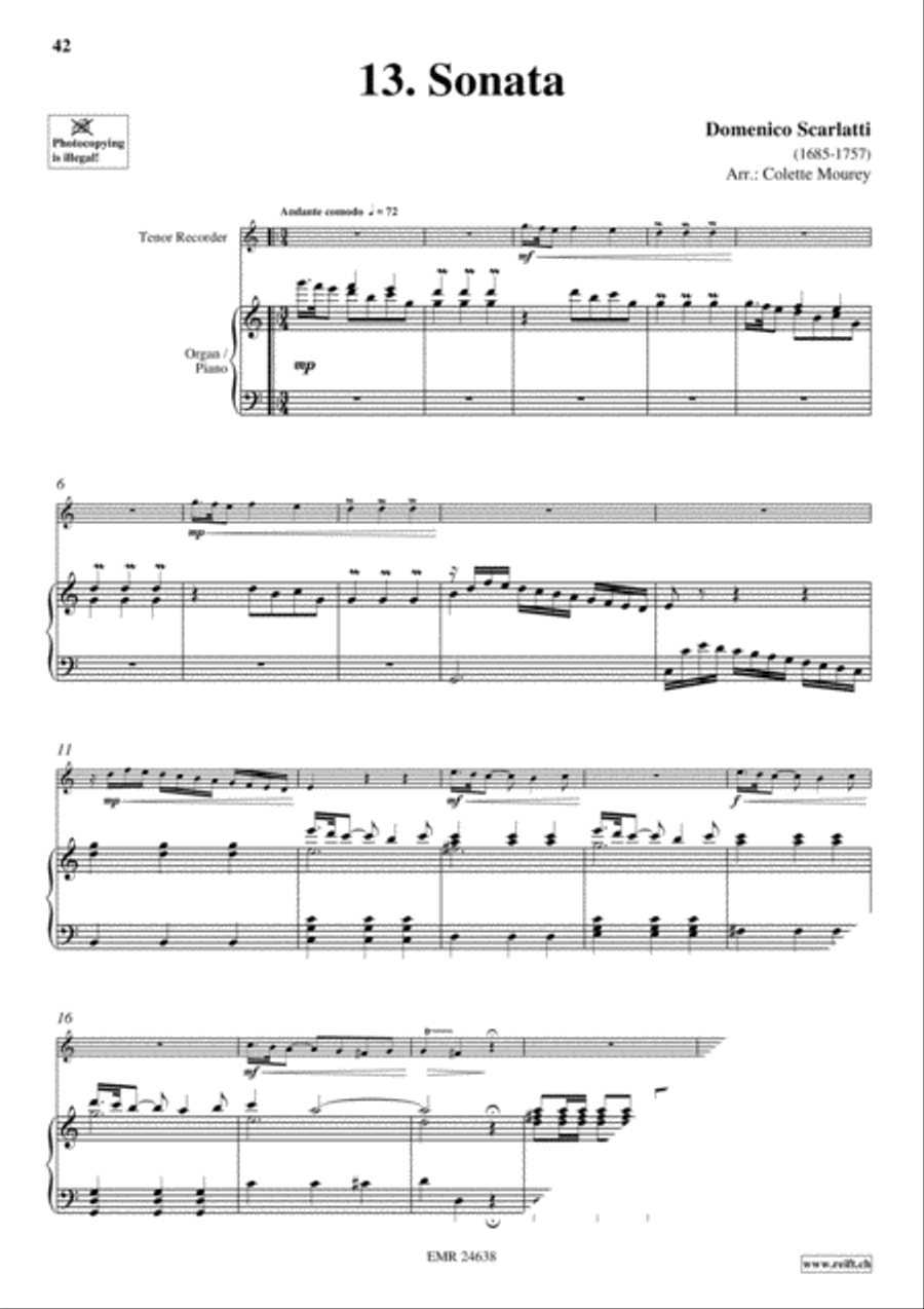 40 Greatest Baroque Hits Volume 2 Tenor Recorder scores gallery preview page 15