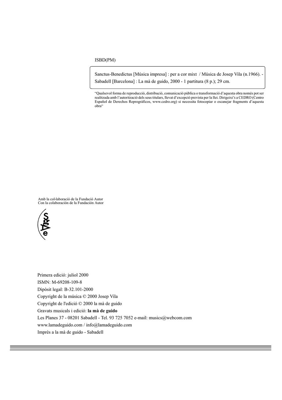 Sanctus-Benedictus 4-Part scores gallery preview page 2