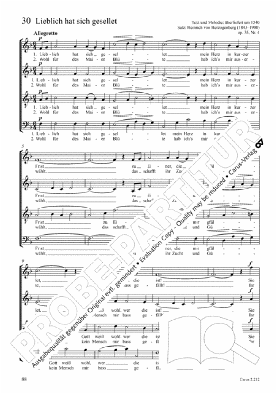 Love songs. Choral collection with CD 4-Part scores gallery preview page 76