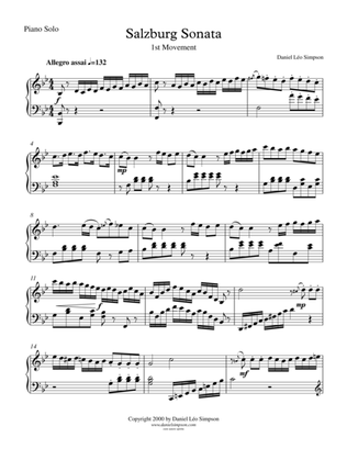 Book cover for Salzburg Sonata for Piano (1st Mvt. 'Allegro assai')