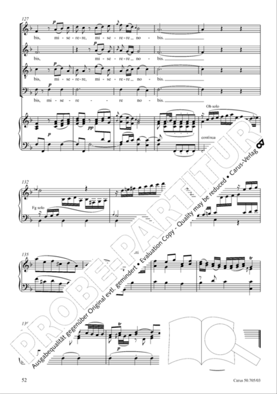 Missa in g. Hasse-Werkausgabe IV/3 4-Part scores gallery preview page 61