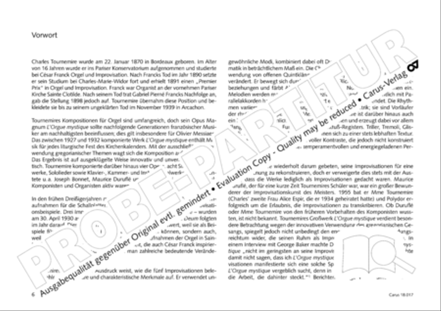 Tournemire: Funf Improvisationen fur Orgel solo Organ Solo scores gallery preview page 6