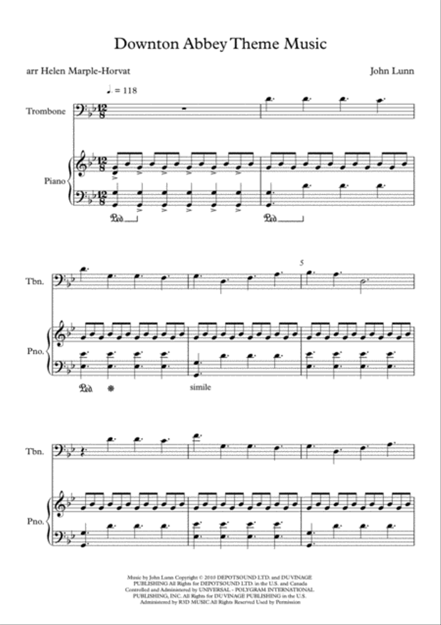 Downton Abbey (theme) Piano scores gallery preview page 5