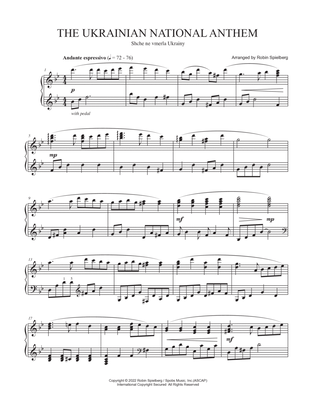 Ukrainian National Anthem - Solo Piano Arrangement (Shche ne vmerla Ukrainy)