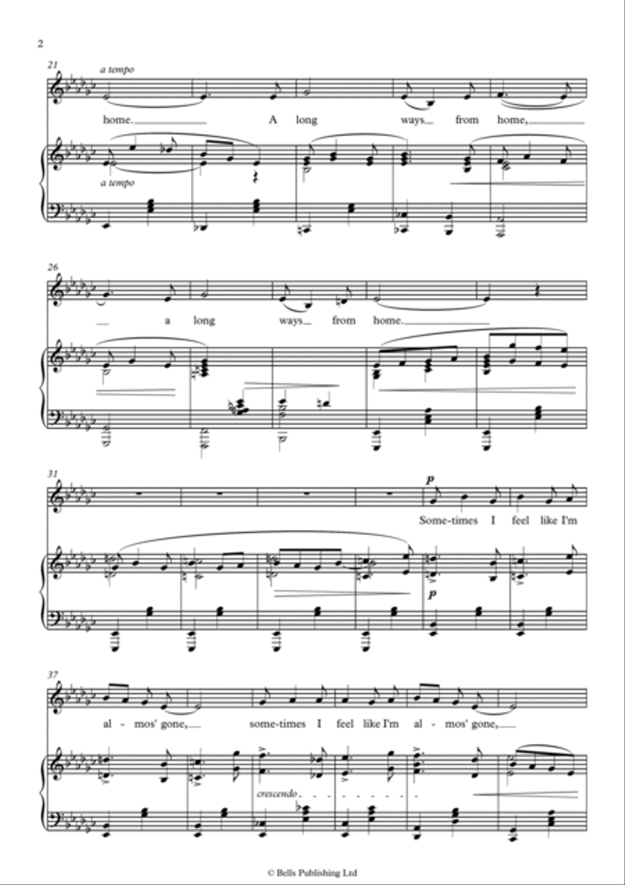 Sometimes I feel like a motherless child Voice Solo scores gallery preview page 2