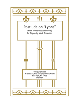 Book cover for Postlude on "Lyons" (How Wondrous and Great) for solo organ by Mark Andersen