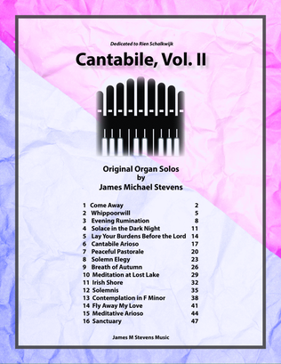 Book cover for Cantabile, Vol. II Organ Book