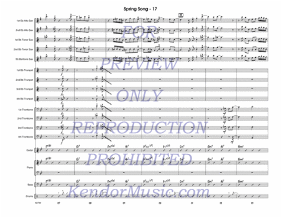 Spring Song (Score) Jazz Ensemble scores gallery preview page 18