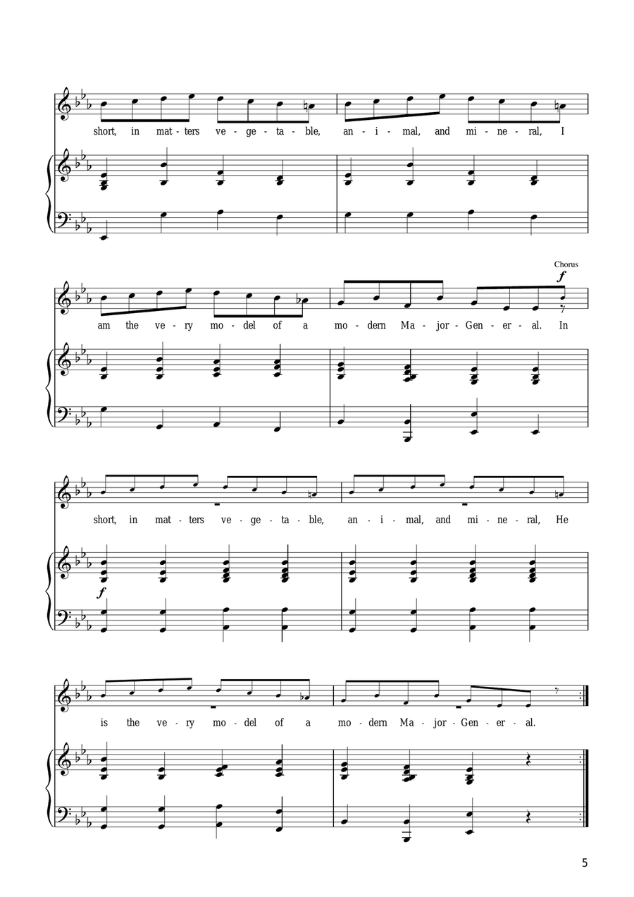 I Am The Very Model Of A Modern Major General (from The Pirates Of Penzance) Guitar scores gallery preview page 5