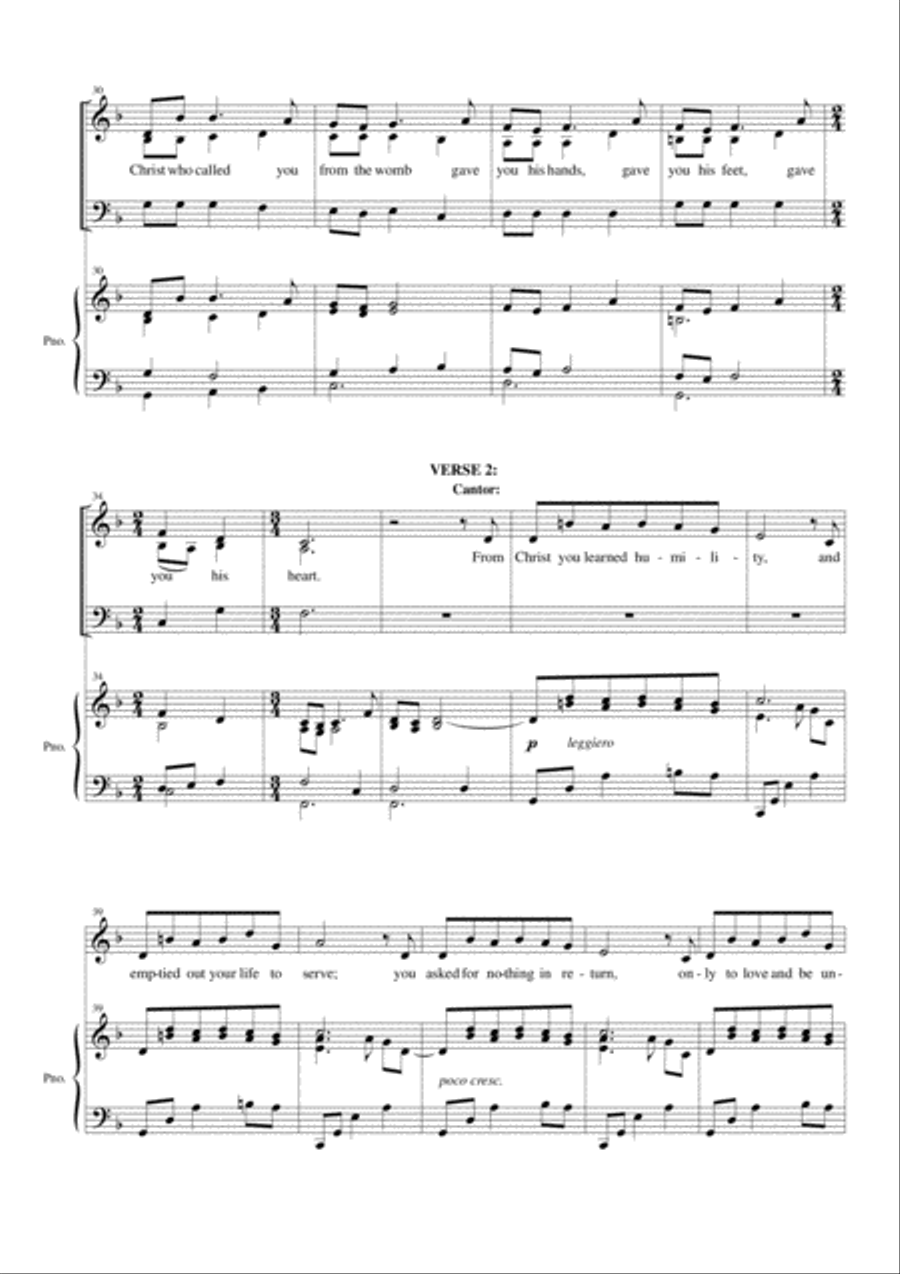 Hymn to Saint Vincent 3-Part scores gallery preview page 4