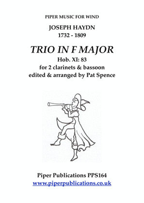 Book cover for HAYDN TRIO IN F MAJOR FOR 2 CLARINETS & BASSOON Hob. XI: 83