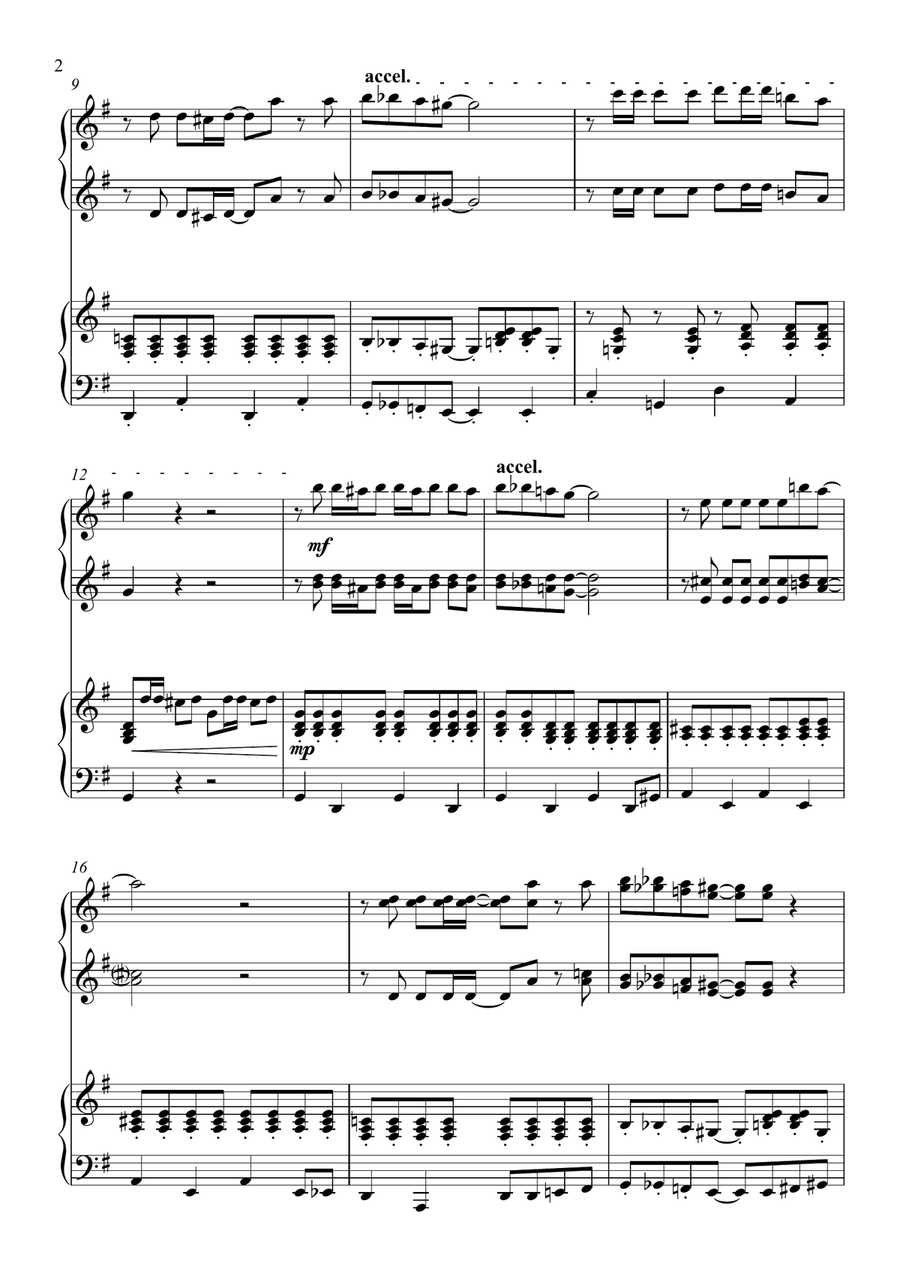 You Give A Little Love 1 Piano, 4-Hands scores gallery preview page 2