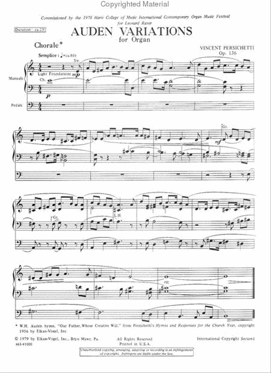 Auden Variations, Op. 136 Chamber Music scores gallery preview page 2