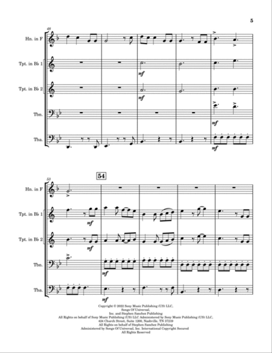 Until I Found You Brass Quintet scores gallery preview page 5