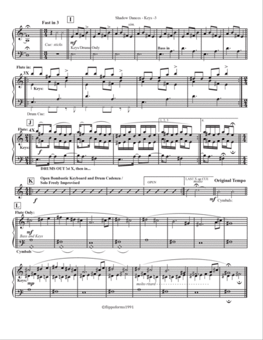 SHADOW DANCES - The Globaljazz Series - Indonesian Gamelan Jazz Fusion - Keyboard, Flute and Rhyth Jazz Ensemble scores gallery preview page 4