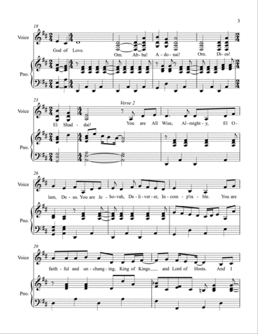So Many Names (You Are the God of Love) SSA scores gallery preview page 4