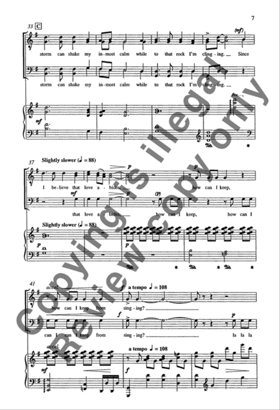 How Can I Keep from Singing? TTBB scores gallery preview page 6