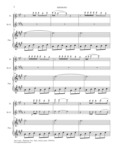 BIRDSONG - Trio for Flute, Clarinet, Piano image number null