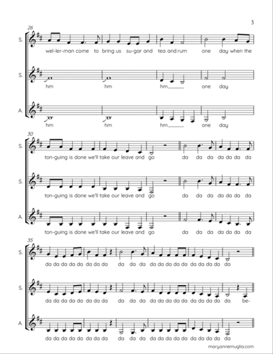 Wellerman SSA scores gallery preview page 3