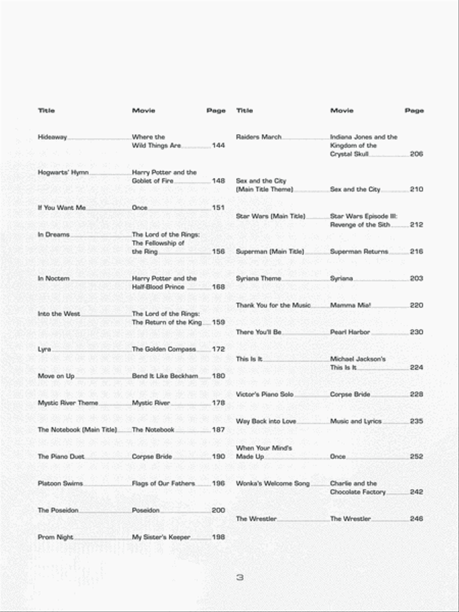 2000-2009 Best Movie Music Piano, Vocal, Guitar scores gallery preview page 4