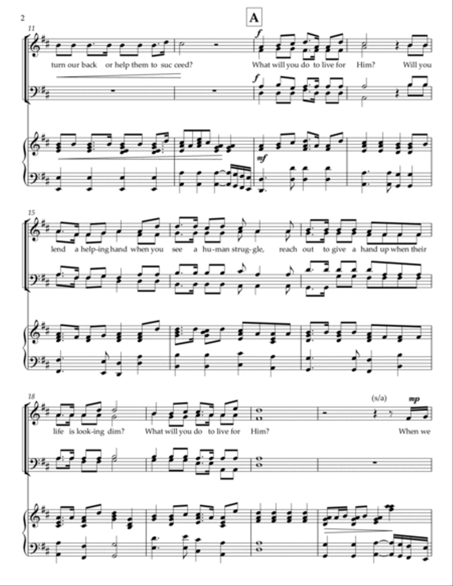 Live for Him Live for Him 4-Part scores gallery preview page 2