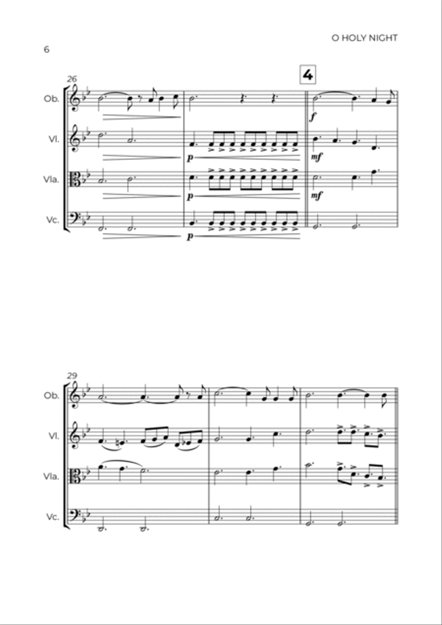 O Holy Night Small Ensemble scores gallery preview page 6