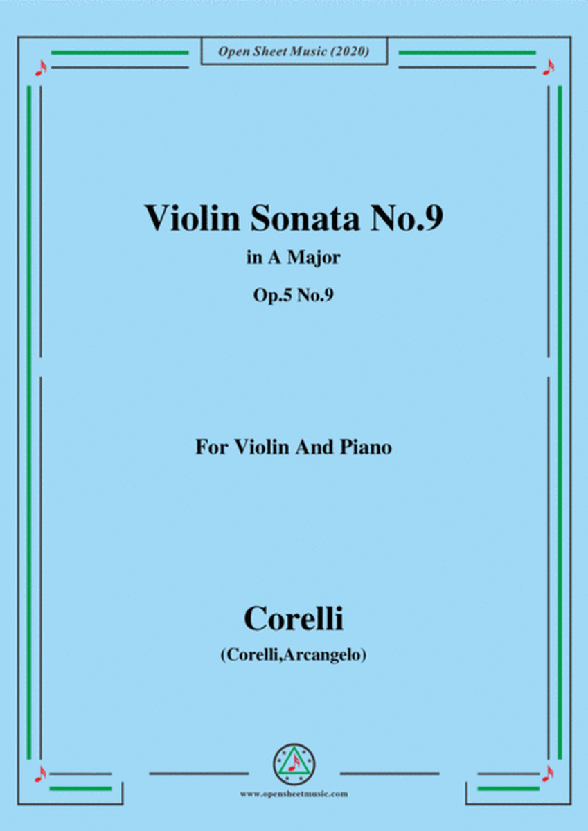 Corelli-Violin Sonata No.9 in A Major,Op.5 No.9,for Vioin&Piano image number null