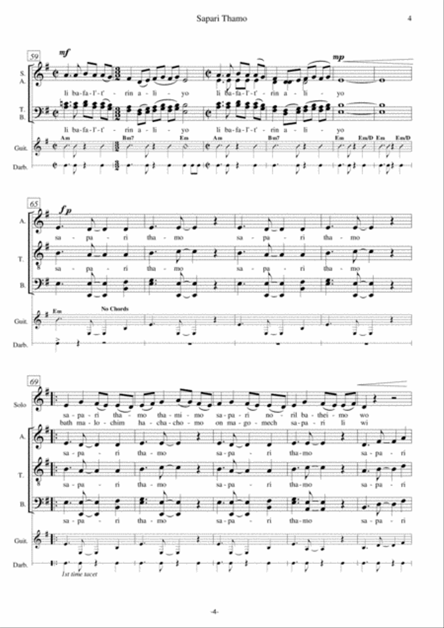 Sapari Thamo 4-Part scores gallery preview page 4