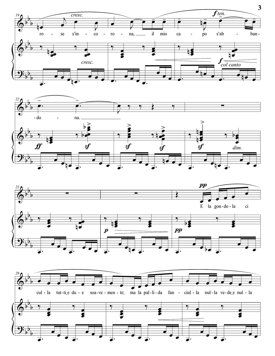 BROGI: Visione Veneziana (transposed to C minor) Piano, Vocal scores gallery preview page 4